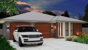 5 Bed Narrow Lot House Plan:304DU 2 car garage