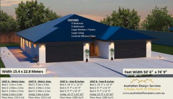 3 X 2 Bed | 5 Bed Modern Duplex Plans