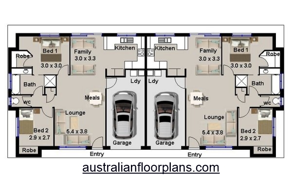 4 Bedroom Duplex House Plan:190DU