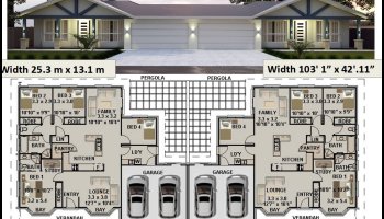 4 Bed X 4 Bed X 4 Bath | 8 Bed Duplex Plans