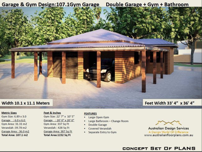 Garage +Gym Floor Plan
