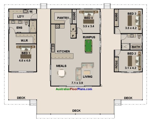 4 Bed Acreage Home Design:286.8CA