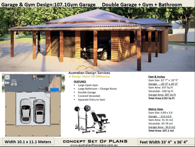 Garage +Gym Floor Plan