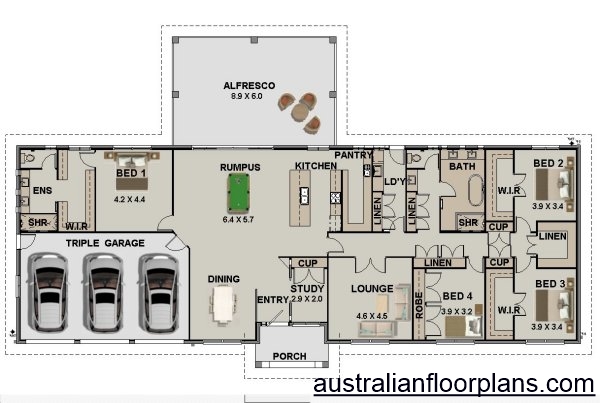 4 Bed+ Study Acreage Plan