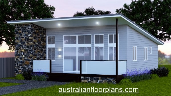 2 Bedroom Small House Plan:59.8 Beach