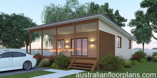 2 Bed + Study Granny Flat House Plan