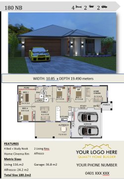 floor plan 4 Bedrooms + Study Nook
