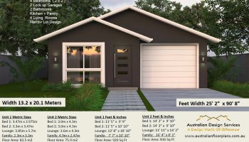 4 Bed + 2 Bath + 2 Cars Corner Duplex Design