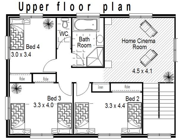 8 meters wide home design