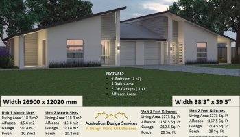 6 X 4 Bed X 2 Car| 6 Bed Duplex Design Plans