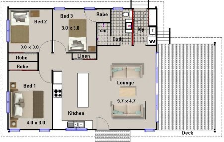 3 bedroom house plan