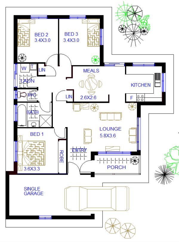 narrow block home