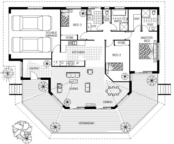 3  bed floor plan