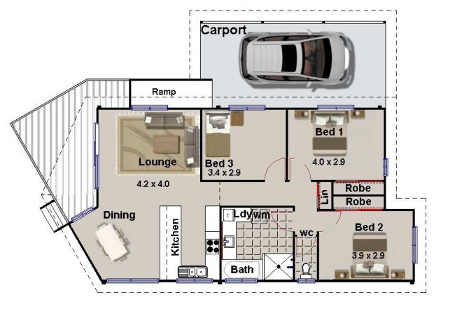 3  bed floor plan