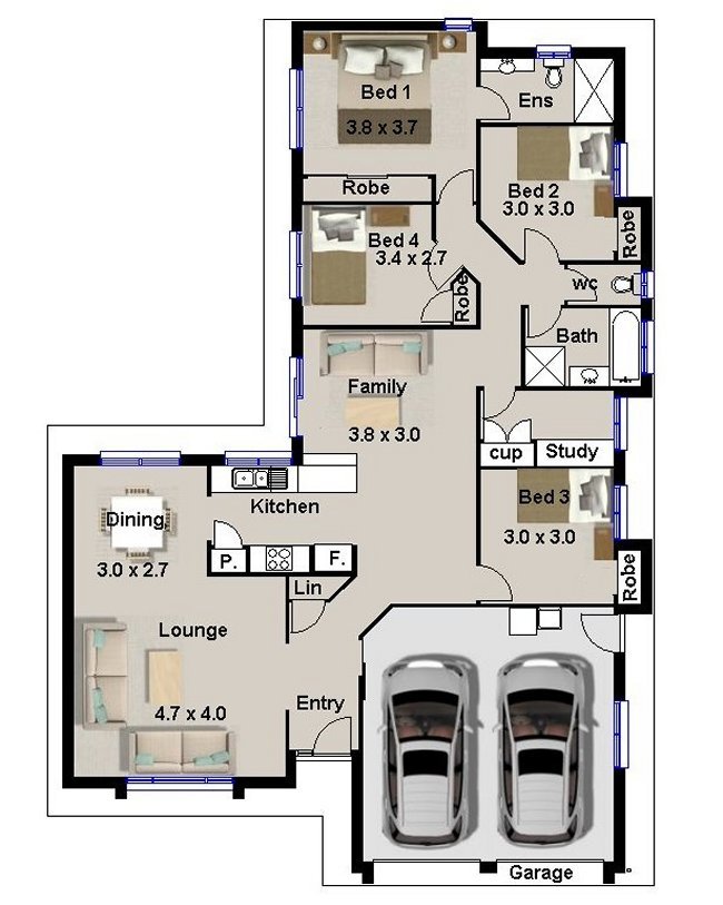 4 Bedroom House Plan