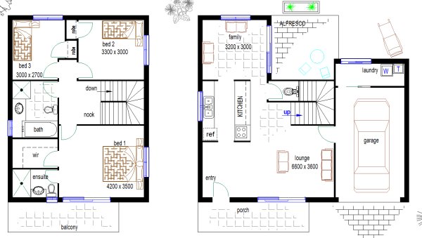 floor plan townhouse