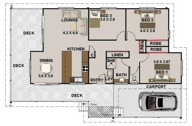 3  bed -study kit home