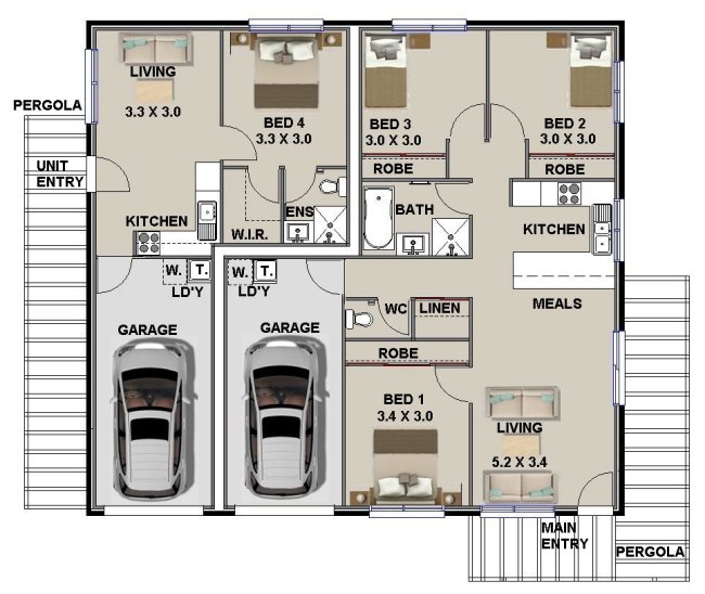 mirror Dual Key floor plans Design
