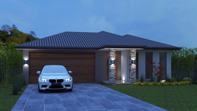Narrow Lot 4 Bedroom House Plan