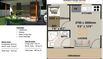 Small Cabin Plan 25 m2 (269 Sq.Feet)