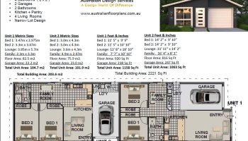 4 Bed + 2 Bath + 2 Cars Corner Duplex Design