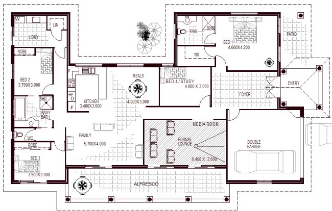4  bed floor plan