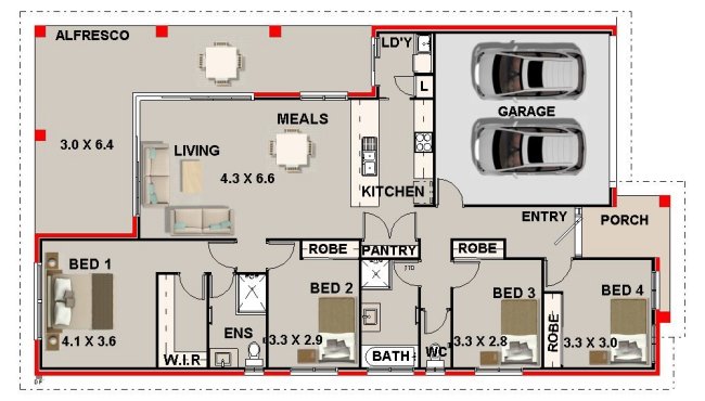 4 bedroom narrow lot design
