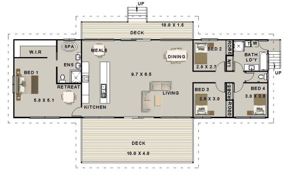 4 Bedroom Pole House Plan