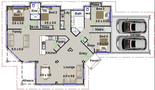 sloping land home