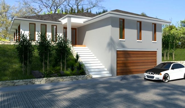 4 Bedrooms - sloping land home plan