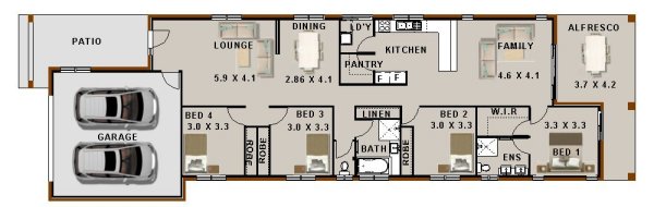 narrow lot zero lot house plan