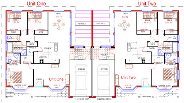 3x3 duplex plan