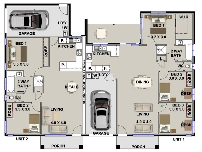 duplex designs suits corner land