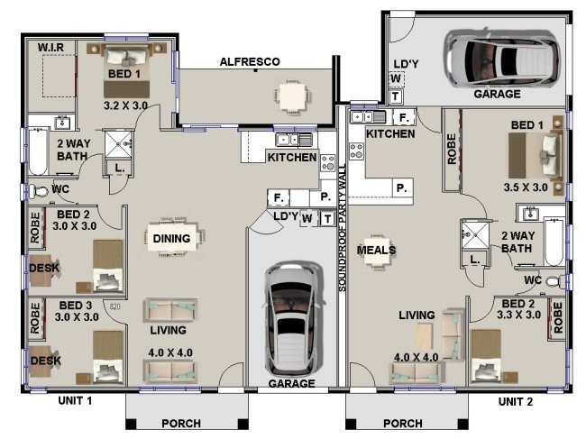 duplex designs suits corner land