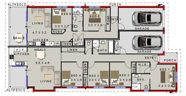 duplex designs 6 bedroom
