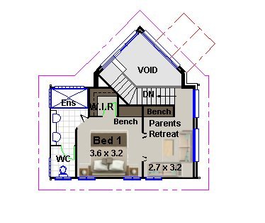 4 bed -study upper floor