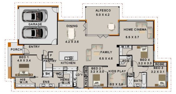 4 Bed Plan No 267.5