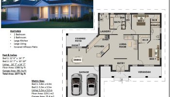 2 bedroom 2 bathroom Double Garage