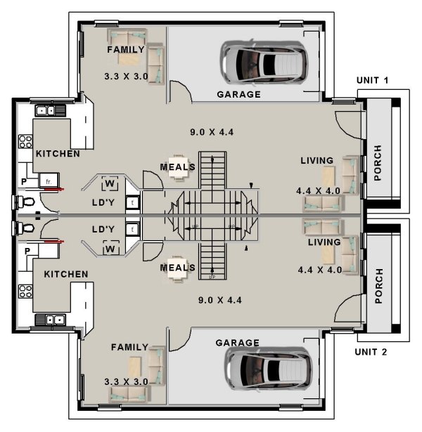 3 X 3 - 6 Bedroom Modern Townhouse:316DU