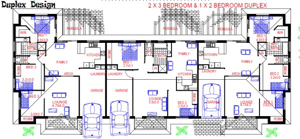 triplex house plans