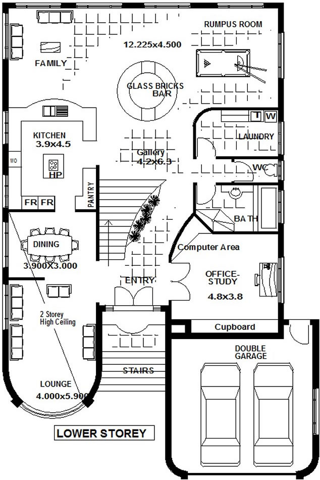 lower floor 4 Bed Room + Study+ Rumpus