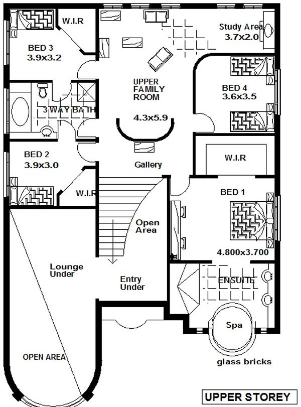 4 Bed Room + Study+ Rumpus upper floor